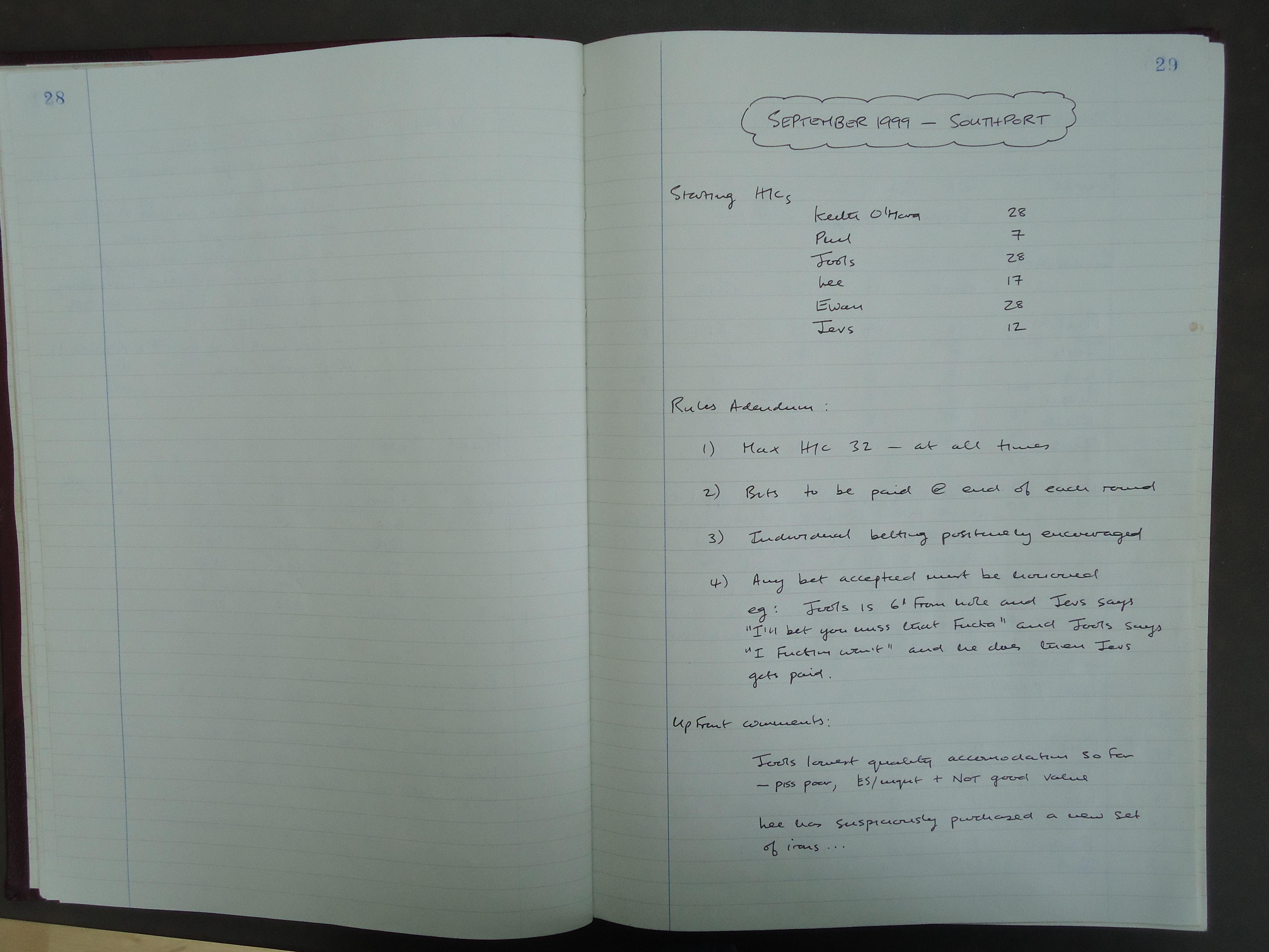 1999 Annual Tour start