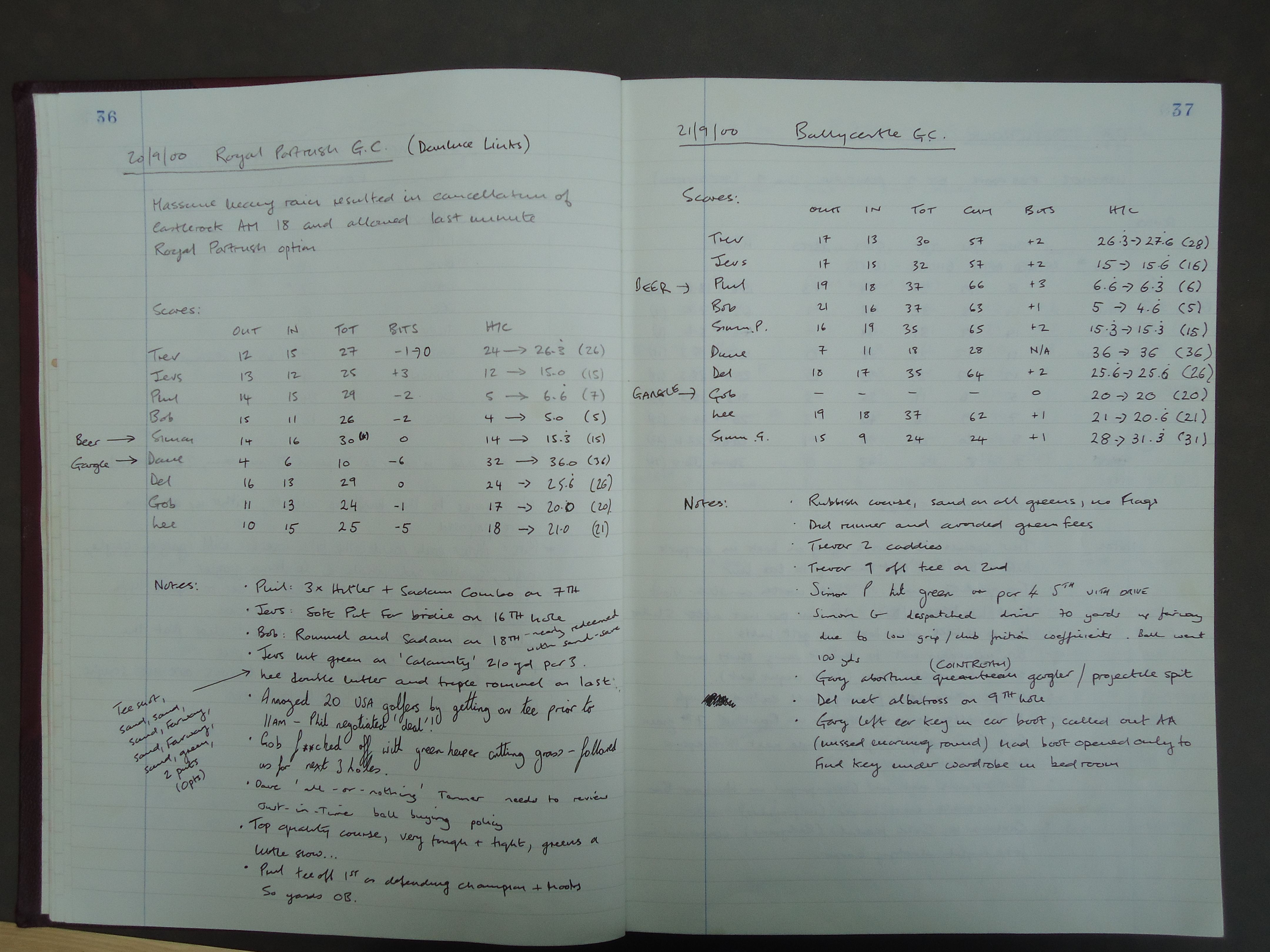 Round 1 (Royal Portrush Golf Club) and Round 2 (Ballycastle Golf Club)