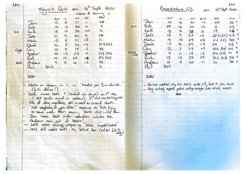 Round 1 (Meyrick Park Golf Club) and Round 2 (Broadstone Golf Club)