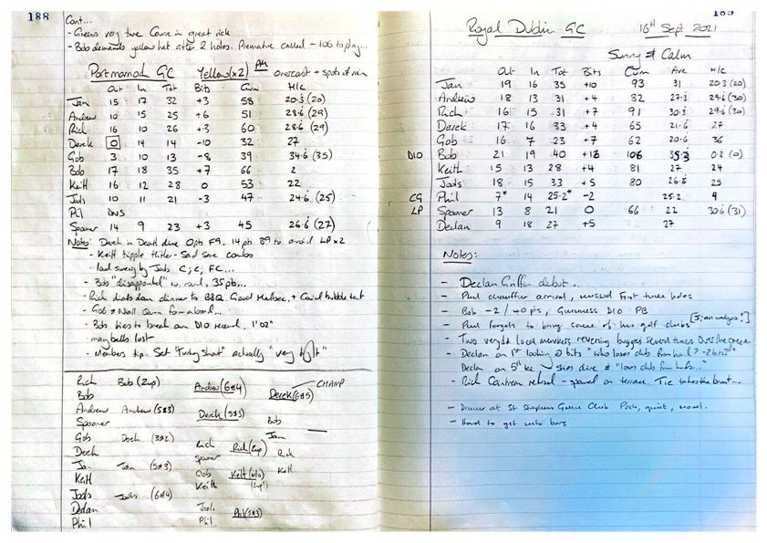 Round 1 (Portmarnock Golf Club), Round 2 (Portmarnock Golf Club), and Round 3 (Royal Dublin Golf Club)